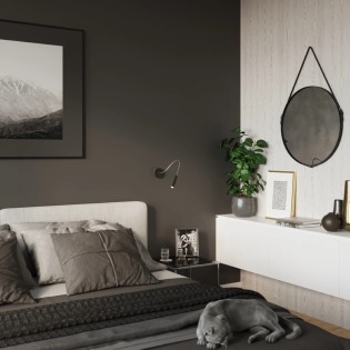 Aplique de pared Asni negro