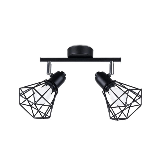 Regleta Mozosa negro, 2 luces