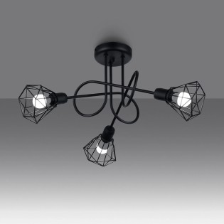 Lámpara de techo Mozosa negro 3 luces