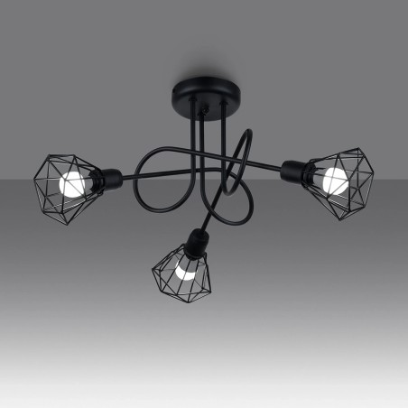 Lámpara de techo Mozosa negro 3 luces