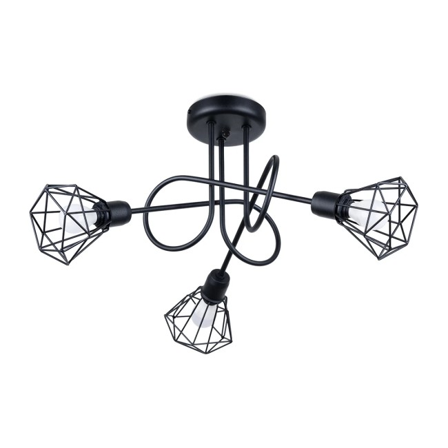 Lámpara de techo Mozosa negro 3 luces