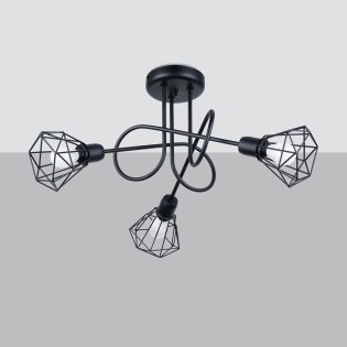 Lámpara de techo Mozosa negro 3 luces