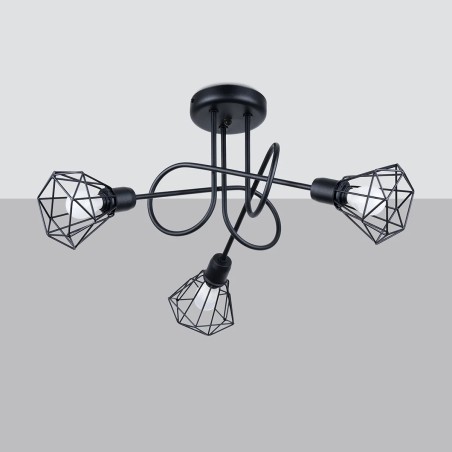 Lámpara de techo Mozosa negro 3 luces