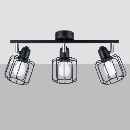 Regleta Naxa negro, 3 luces