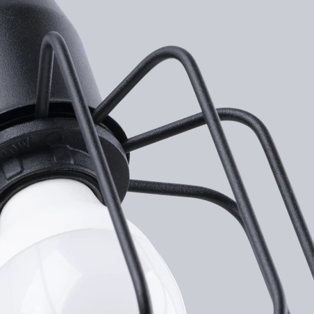 Aplique de pared Naxa negro L, 1 luz