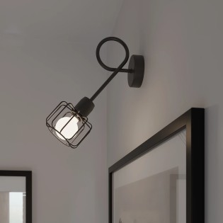 Aplique de pared Naxa negro L, 1 luz