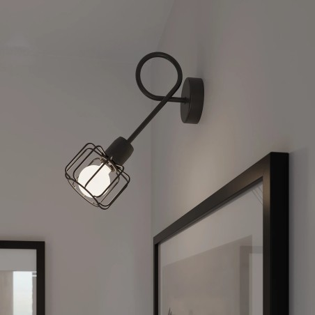 Aplique de pared Naxa negro L, 1 luz