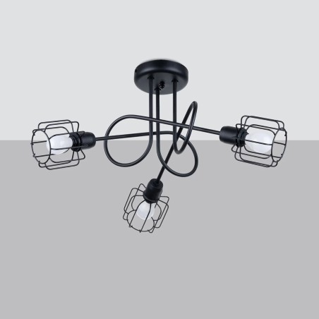 Lámpara de techo Naxa negro 3 luces