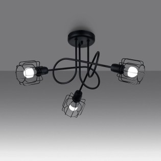 Lámpara de techo Naxa negro 3 luces