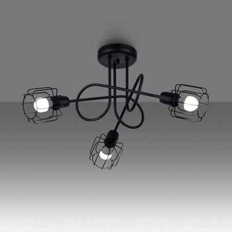 Lámpara de techo Naxa negro 3 luces