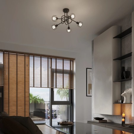 Lámpara de techo Naxa negro 5 luces