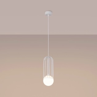 Lámpara colgante Zovolu blanco, 1 luz