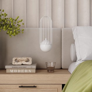 Lámpara colgante Zovolu blanco, 1 luz
