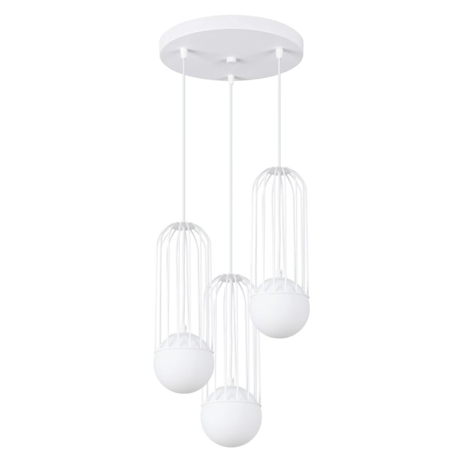 Lámpara colgante Zovolu blanco, 3 luces