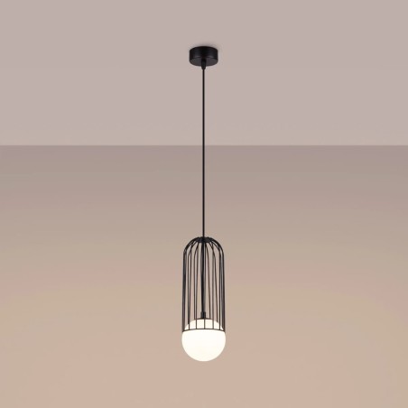Lámpara colgante Zovolu negro, 1 luz