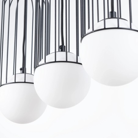 Lámpara colgante Zovolu negro, 3 luces