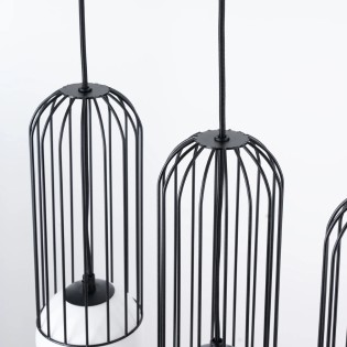 Lámpara colgante Zovolu negro, 3 luces