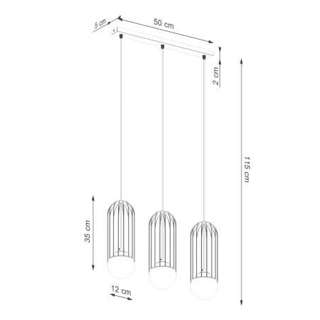 Lámpara colgante Zovolu negro, 3 luces