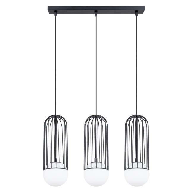 Lámpara colgante Zovolu negro, 3 luces