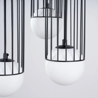 Lámpara colgante Zovolu negro, 3 luces
