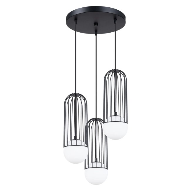 Lámpara colgante Zovolu negro, 3 luces