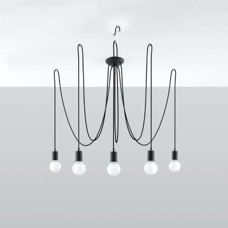 Lámpara Asum negro, 5 luces