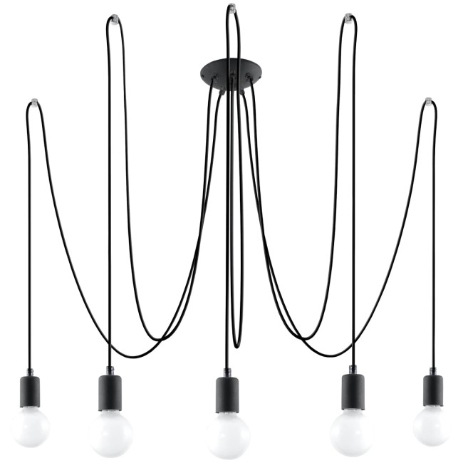 Lámpara Asum negro, 5 luces