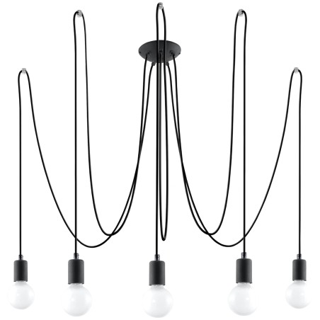 Lámpara Asum negro, 5 luces