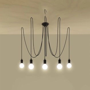 Lámpara Asum negro, 5 luces
