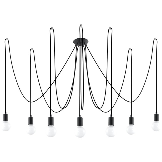 Lámpara Asum negro, 7 luces