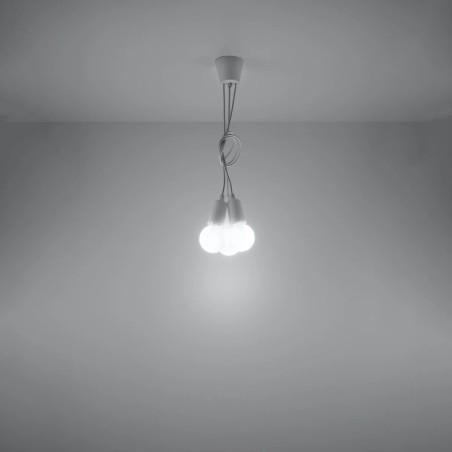 Lámpara colgante Tina blanco, 3 luces