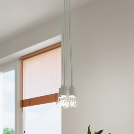 Lámpara colgante Tina blanco, 3 luces