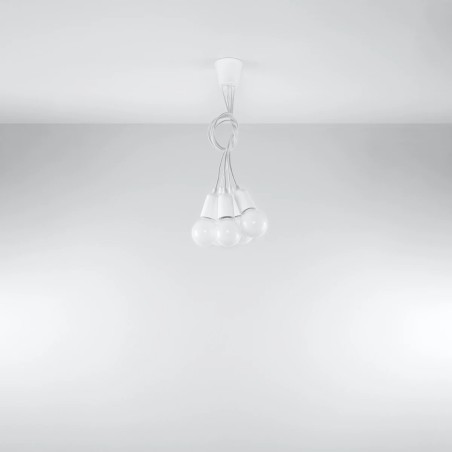 Lámpara colgante Tina blanco, 5 luces