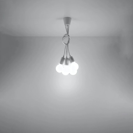 Lámpara colgante Tina blanco, 5 luces
