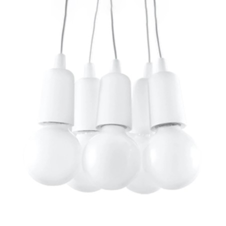 Lámpara colgante Tina blanco, 5 luces