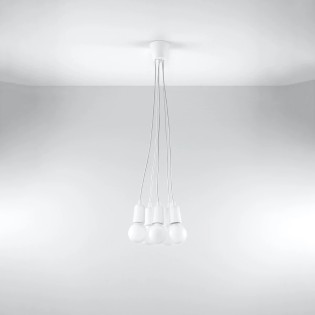 Lámpara colgante Tina blanco, 5 luces