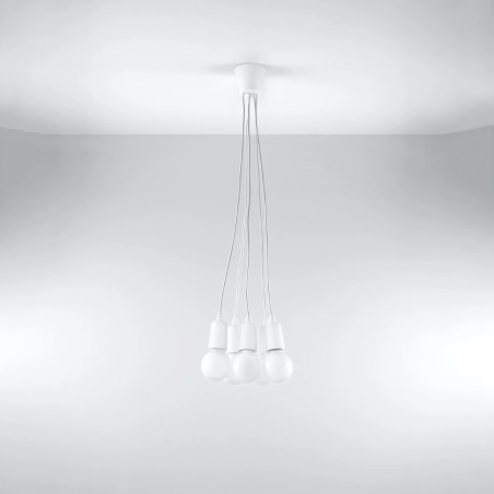 Lámpara colgante Tina blanco, 5 luces