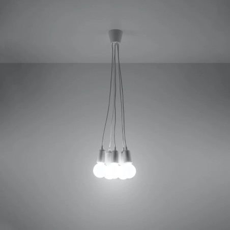 Lámpara colgante Tina blanco, 5 luces