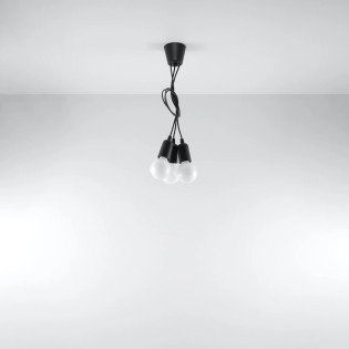 Lámpara colgante Tina negro, 3 luces
