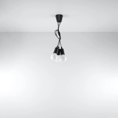 Lámpara colgante Tina negro, 3 luces