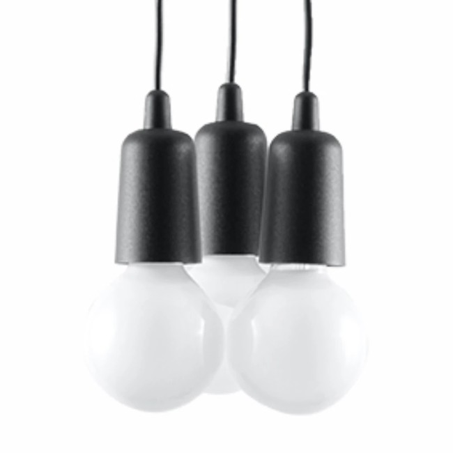 Lámpara colgante Tina negro, 3 luces
