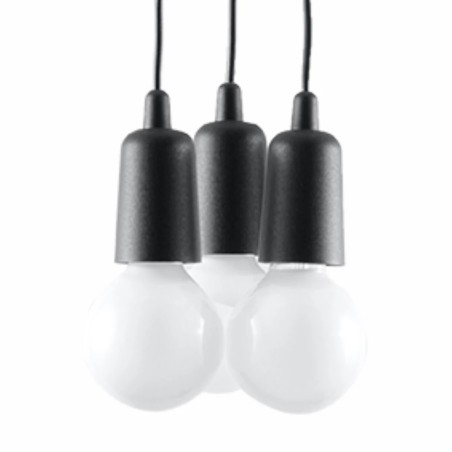 Lámpara colgante Tina negro, 3 luces
