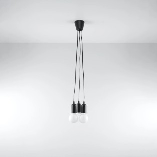 Lámpara colgante Tina negro, 3 luces