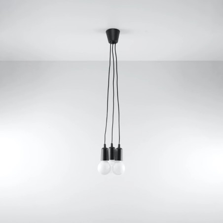 Lámpara colgante Tina negro, 3 luces