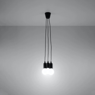 Lámpara colgante Tina negro, 3 luces