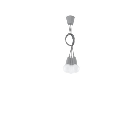 Lámpara colgante Tina gris, 3 luces