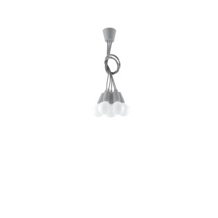 Lámpara colgante Tina gris, 5 luces