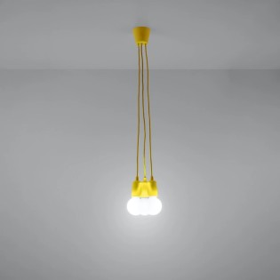 Lámpara colgante Tina amarillo, 3 luces