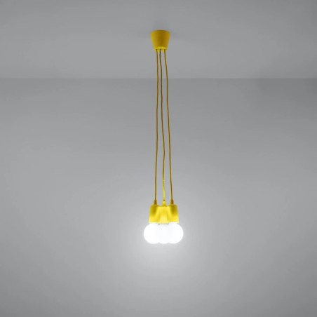 Lámpara colgante Tina amarillo, 3 luces