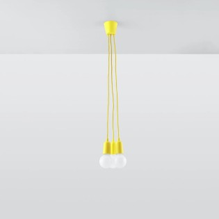 Lámpara colgante Tina amarillo, 3 luces